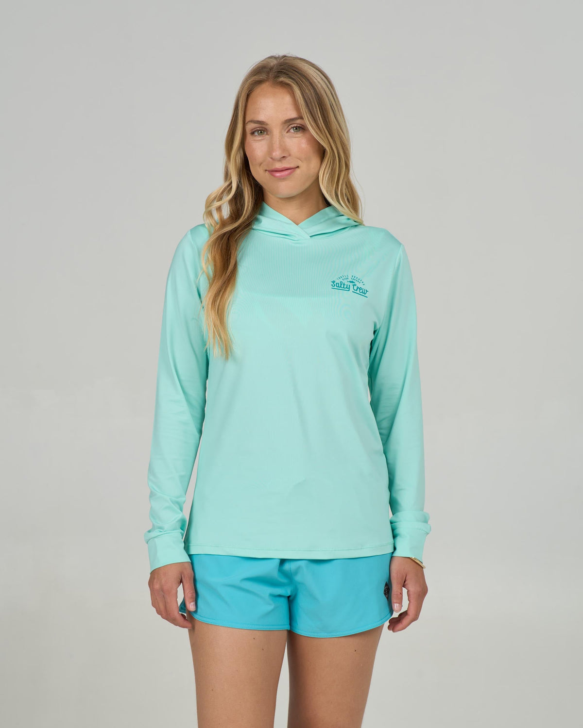 SCRIPTED HOODED SUNSHIRT - Mint | Salty Crew