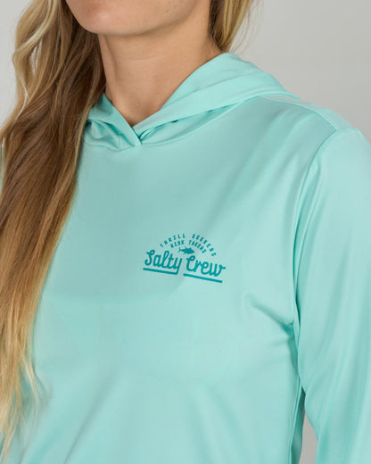 SCRIPTED HOODED SUNSHIRT - Mint | Salty Crew