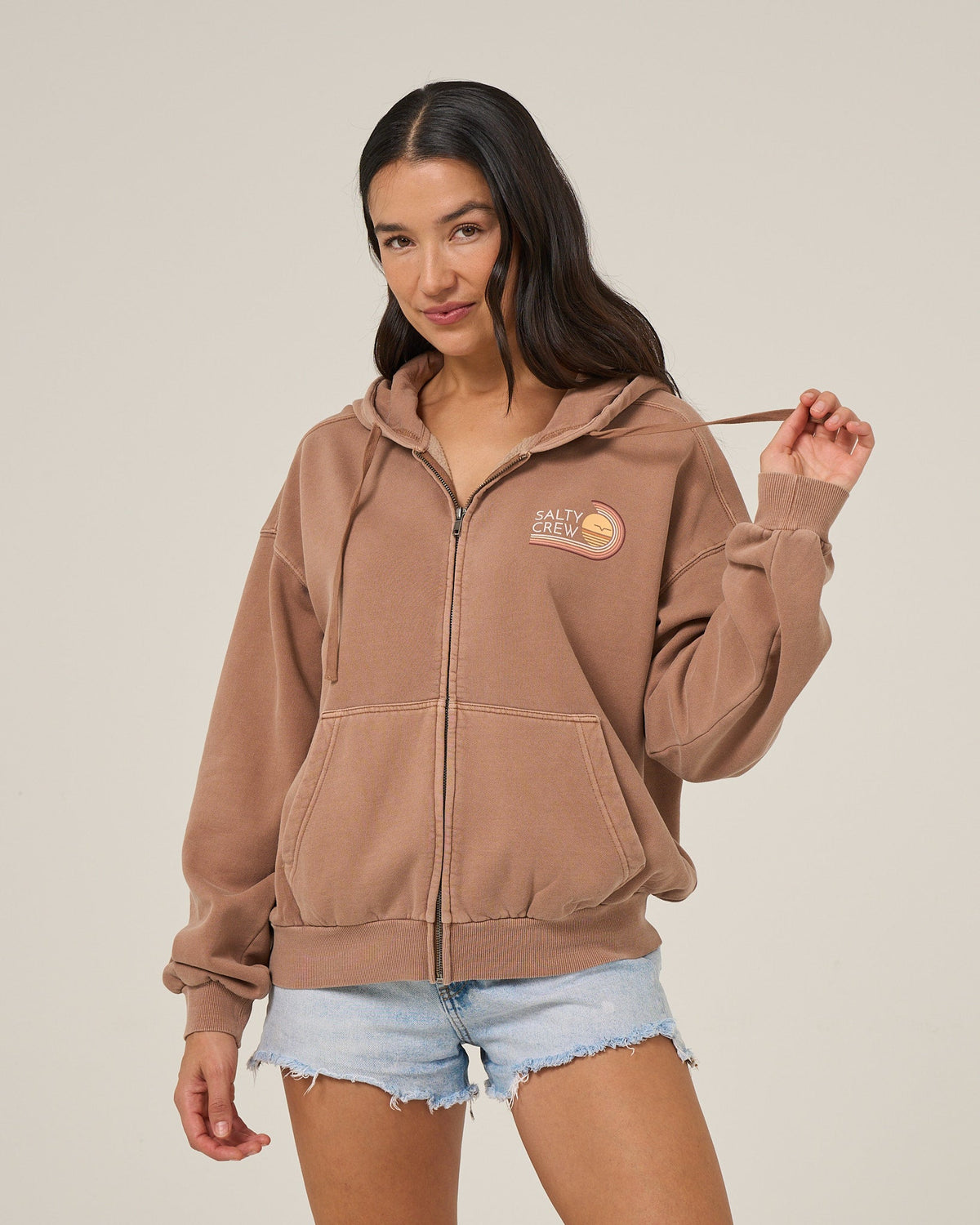 OMBRE WAVE HOODED ZIP - Mocha | Salty Crew