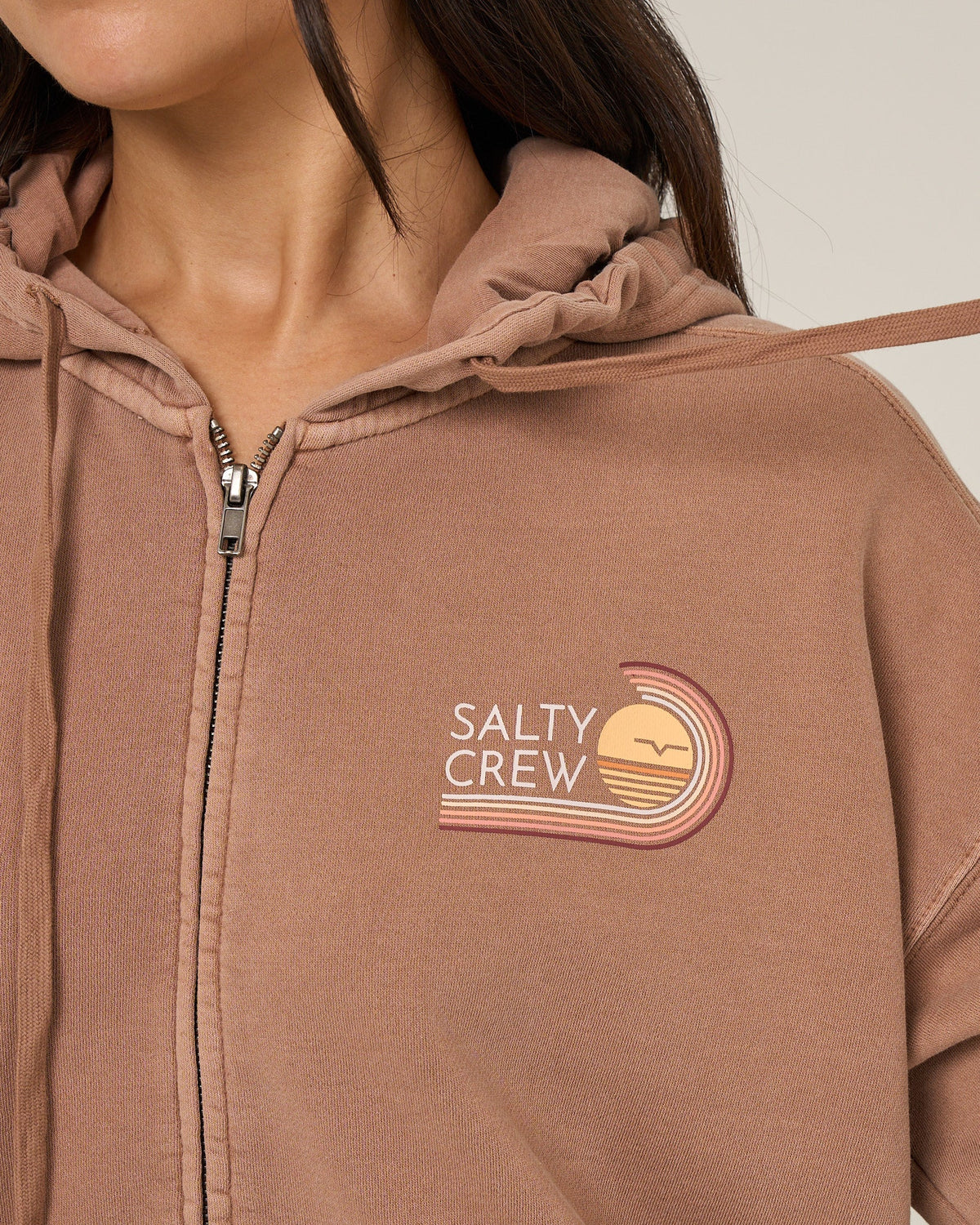 OMBRE WAVE HOODED ZIP - Mocha | Salty Crew