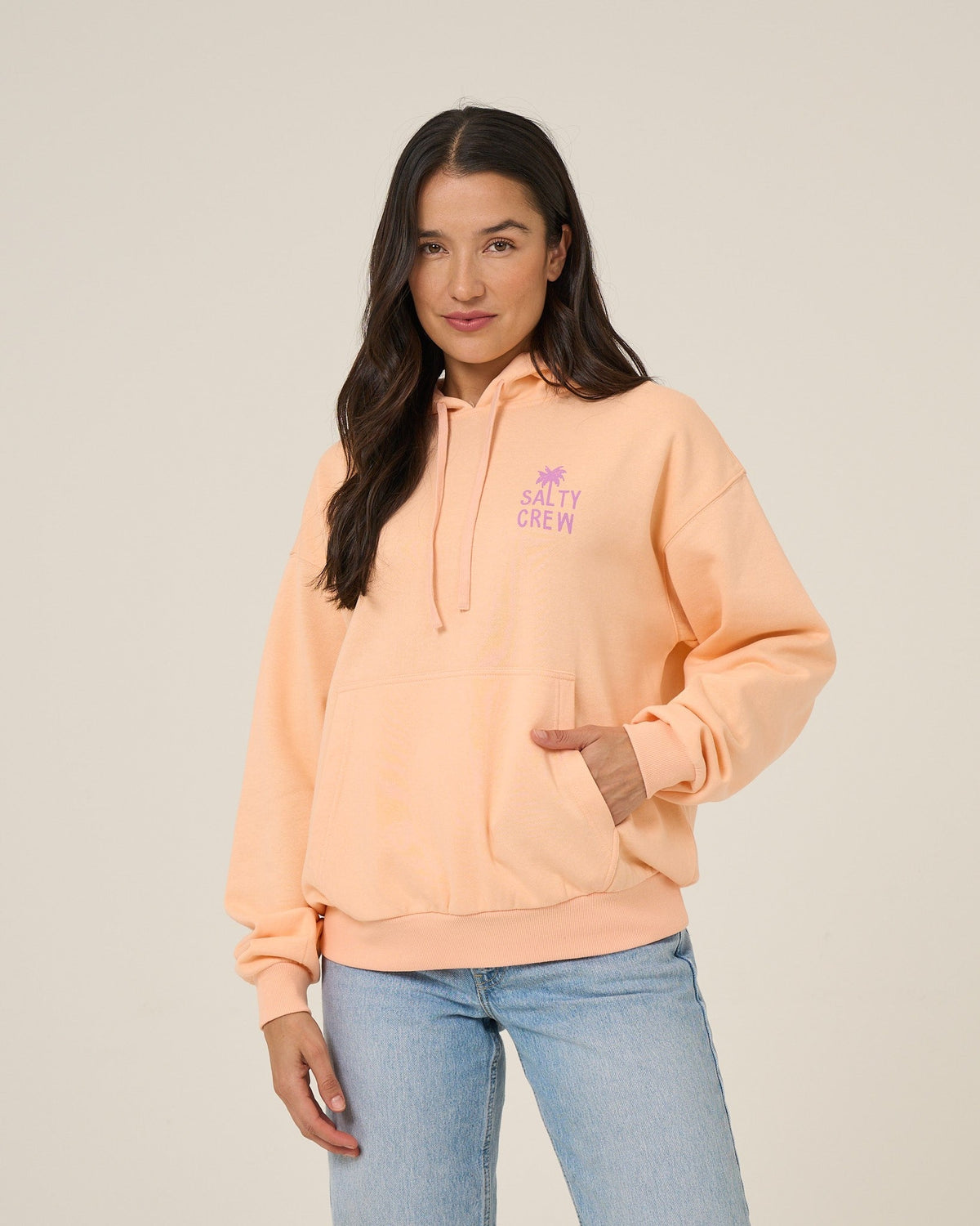 RISE AND SMILE HOODIE - Apricot | Salty Crew