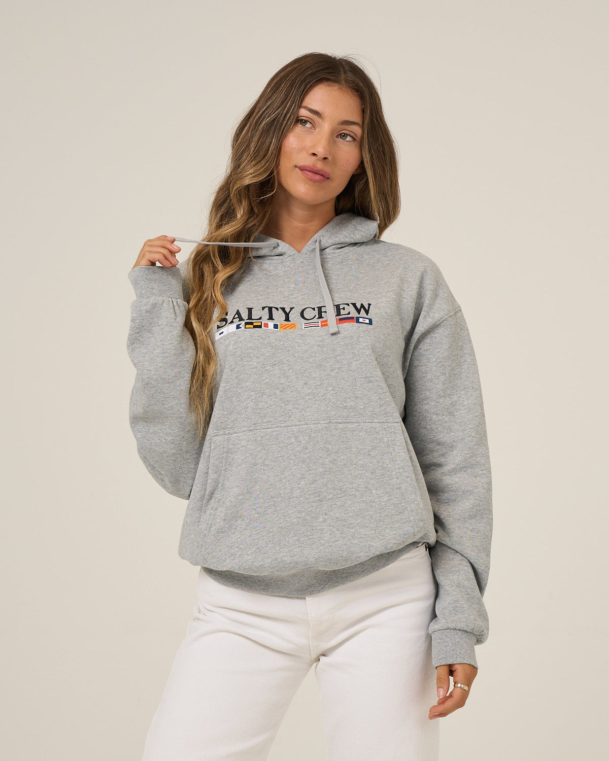 FLAG HOODIE - Athletic Heather | Salty Crew