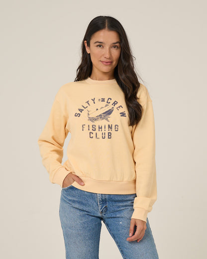 FISHING CLUB CREW FLEECE - Custard | Salty Crew