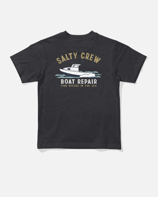BOAT REPAIR TDDLR SS TEE - BLACK | Salty Crew