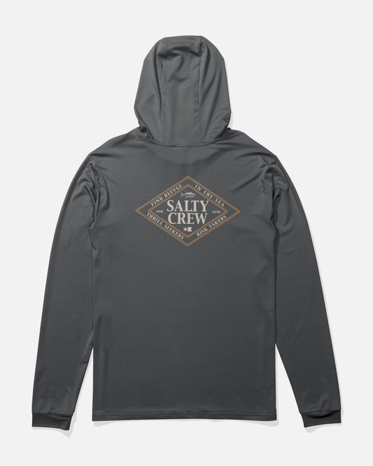 ICONIC BOYS HOOD SUNSHIRT - Charcoal | Salty Crew