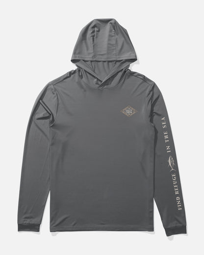 ICONIC BOYS HOOD SUNSHIRT - Charcoal | Salty Crew