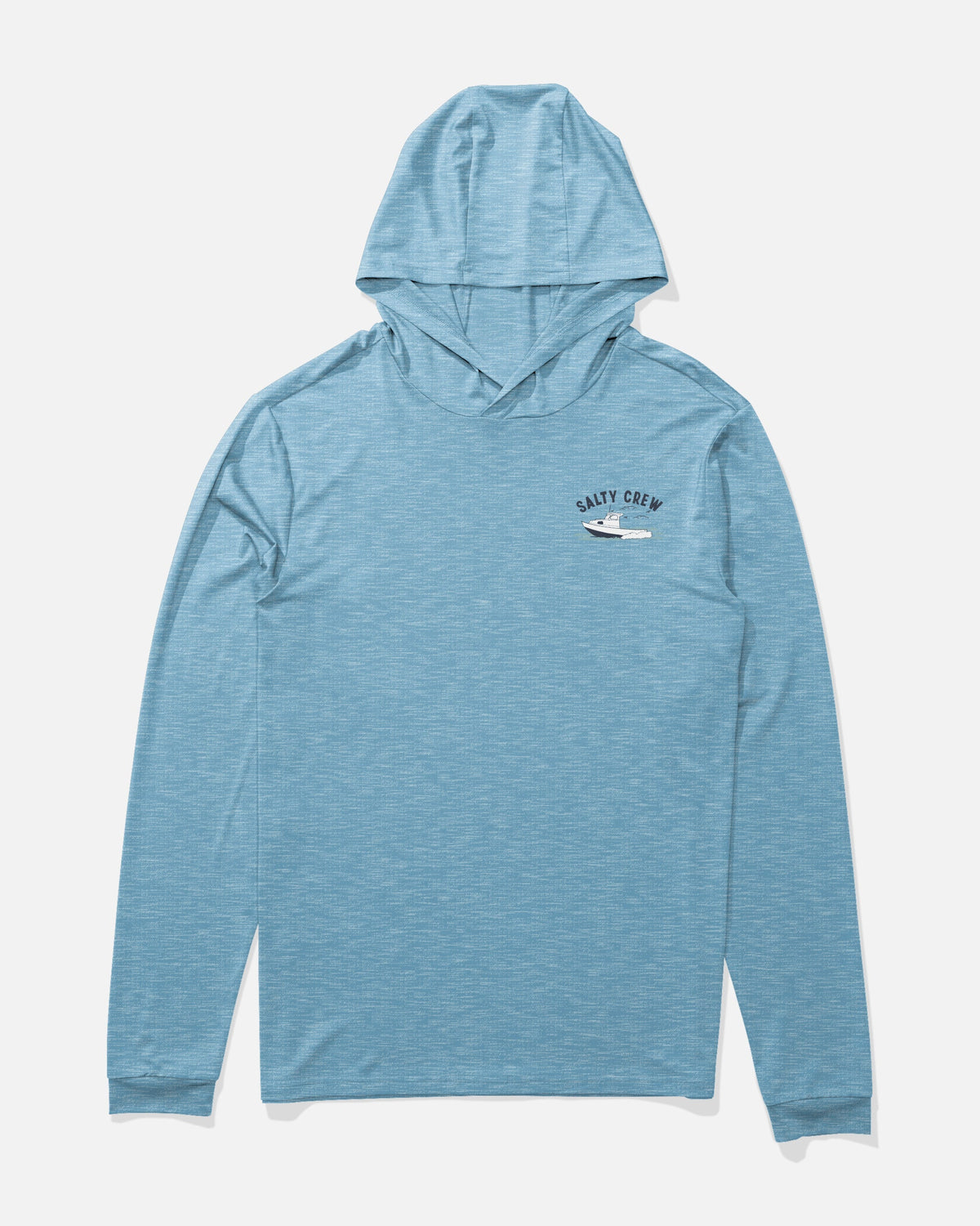 BOAT REPAIR BOYS HOOD SUNSHRT - Blue Heather | Salty Crew
