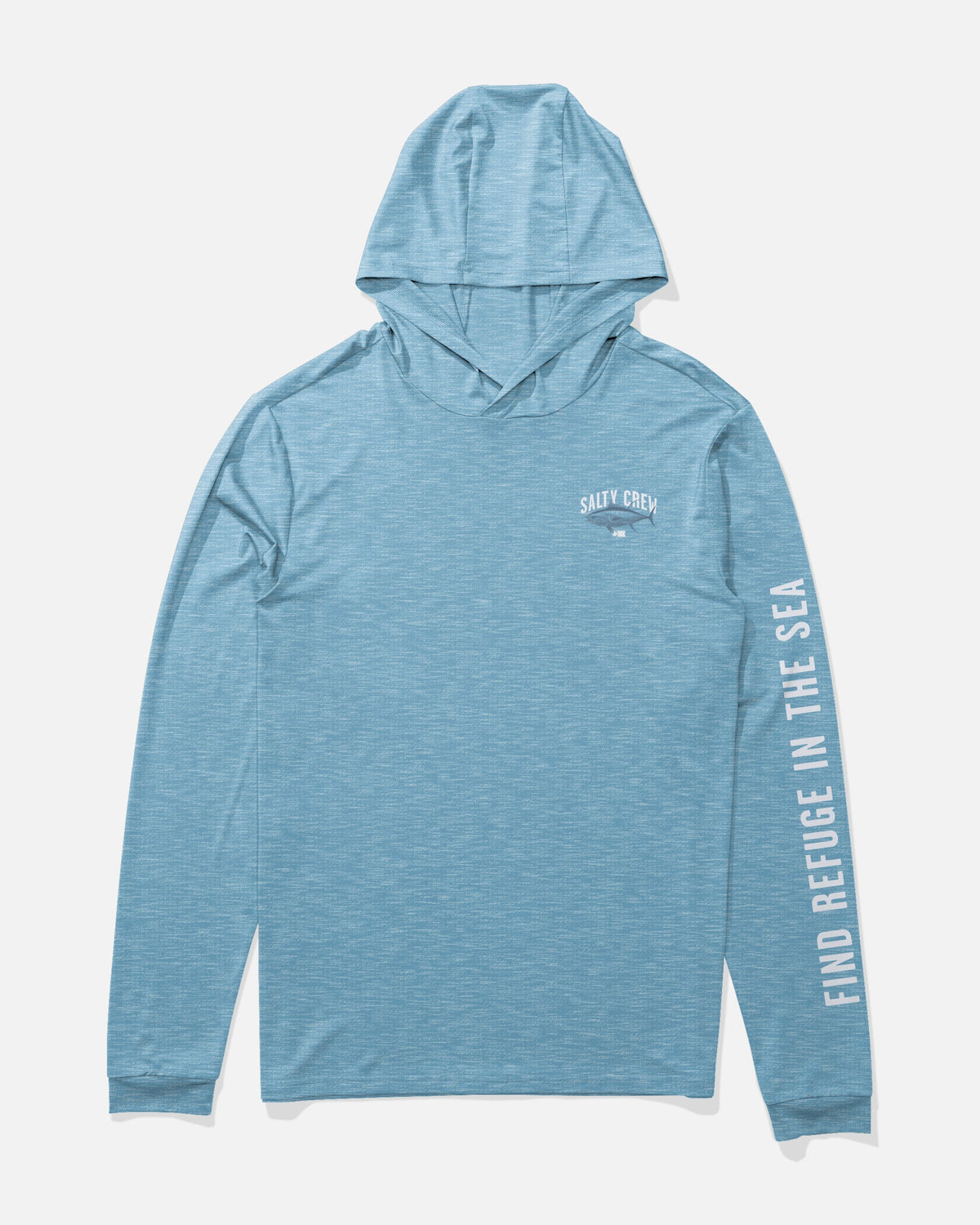 BITMAP BOYS HOOD SUNSHIRT - Blue Heather | Salty Crew