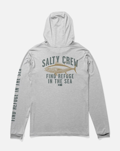 BITMAP BOYS HOOD SUNSHIRT - Grey Heather | Salty Crew
