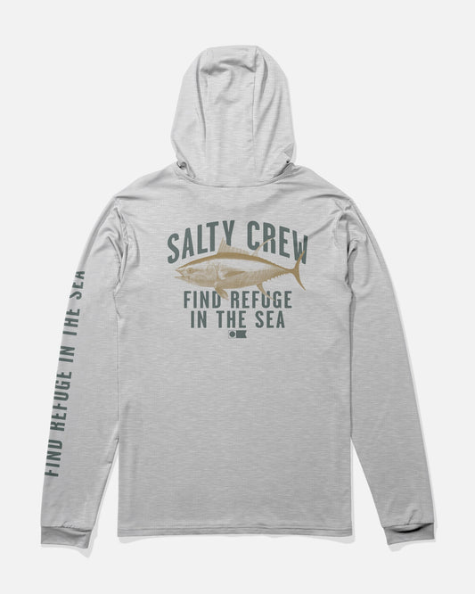 BITMAP BOYS HOOD SUNSHIRT - Grey Heather | Salty Crew