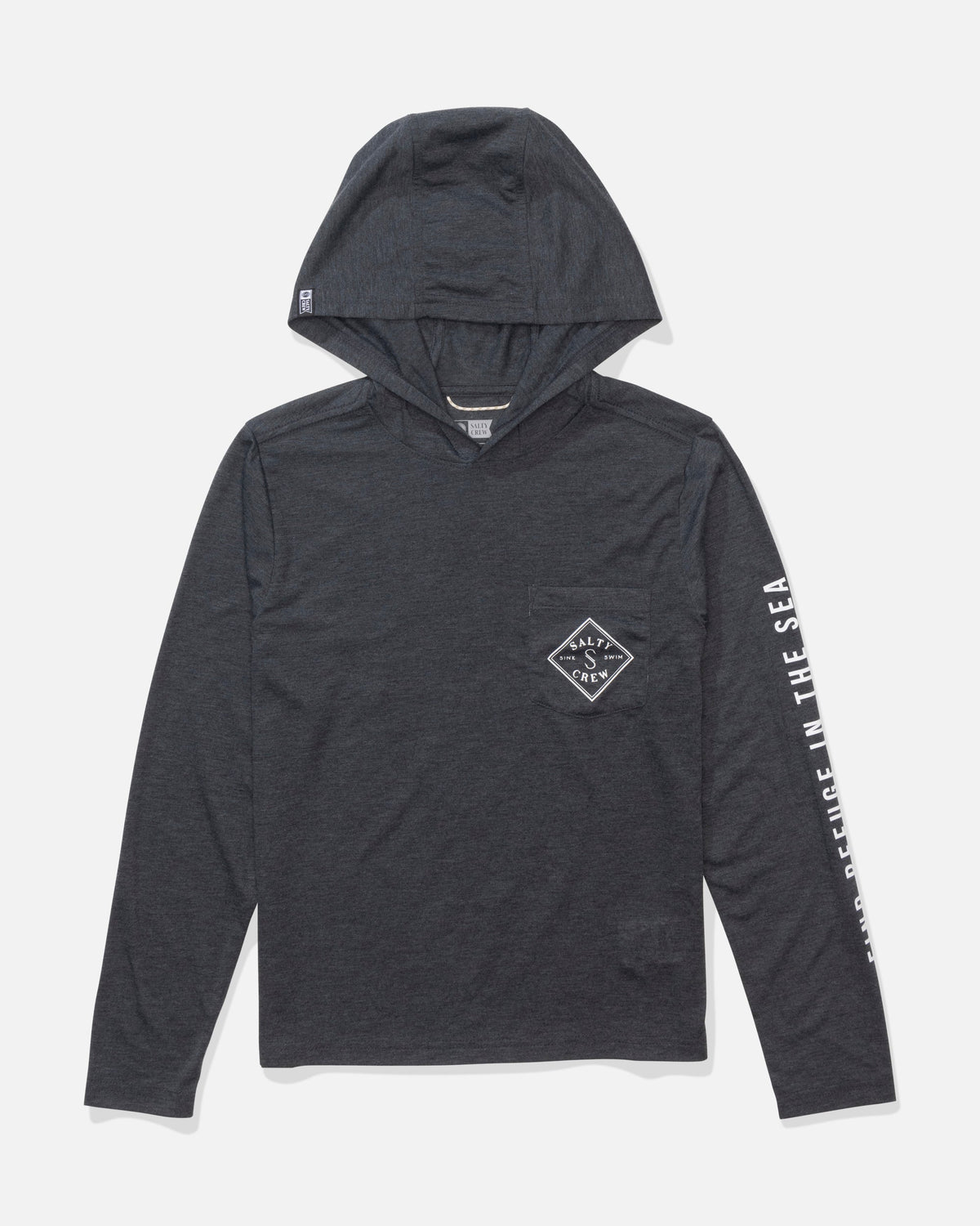 TIPPET BOYS HOOD TECH TEE - Black Heather | Salty Crew