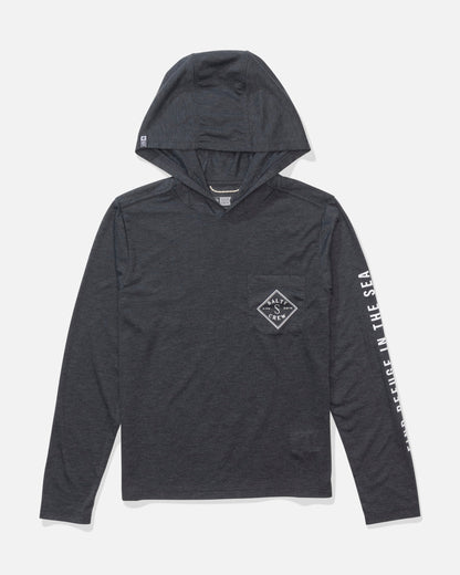 TIPPET BOYS HOOD TECH TEE - Black Heather | Salty Crew