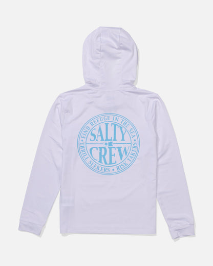 GLOBAL HOOD BOYS SUNSHIRT - White/Slate | Salty Crew