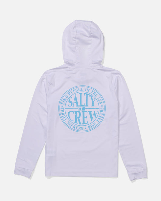 GLOBAL HOOD BOYS SUNSHIRT - White/Slate | Salty Crew