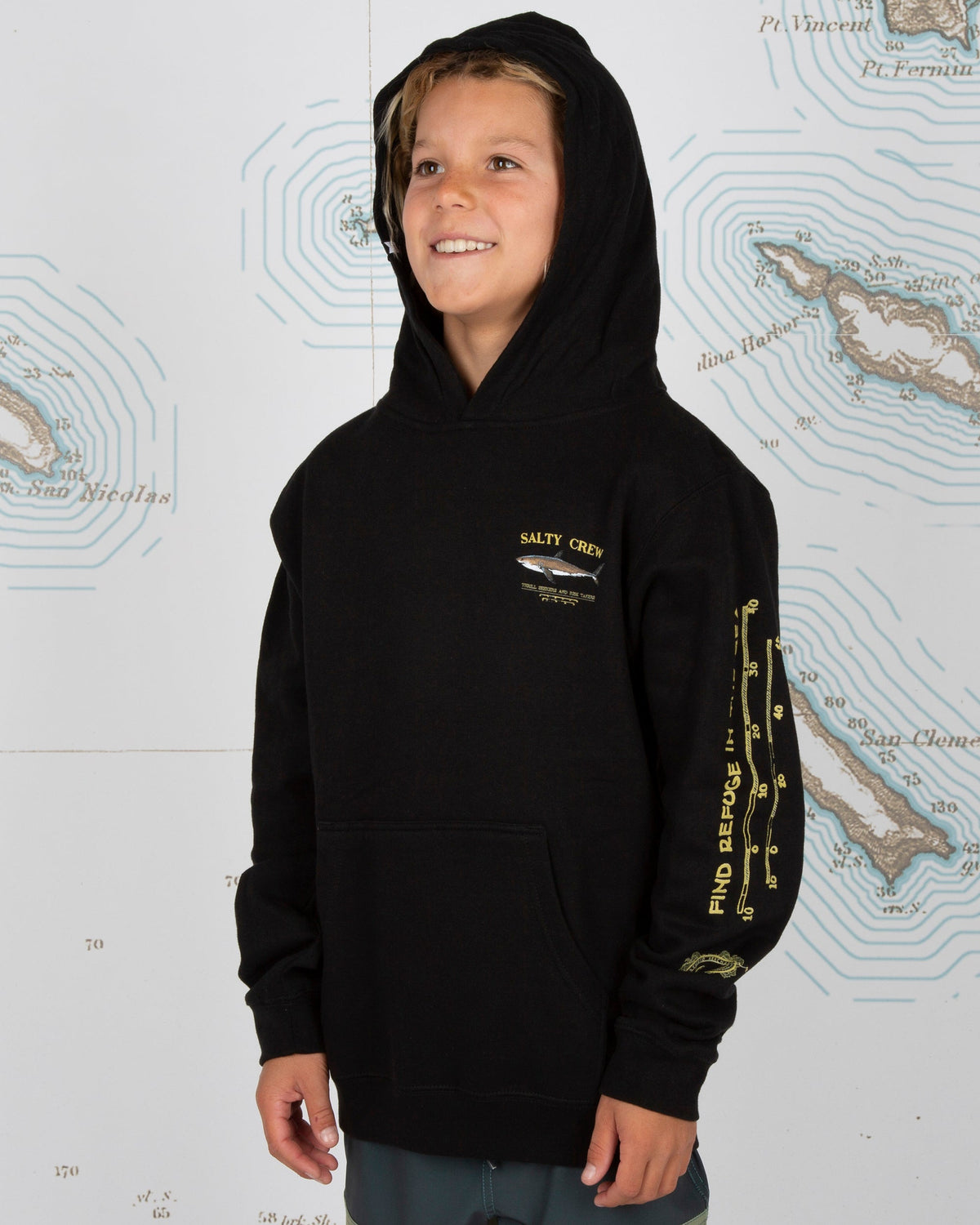 Salty Crew - Bruce Black Boys Hood Fleece | Salty Crew