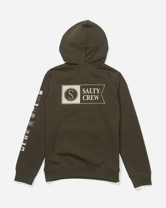 ALPHA CLR BLCK BOY FLEECE - Olive Stone | Salty Crew