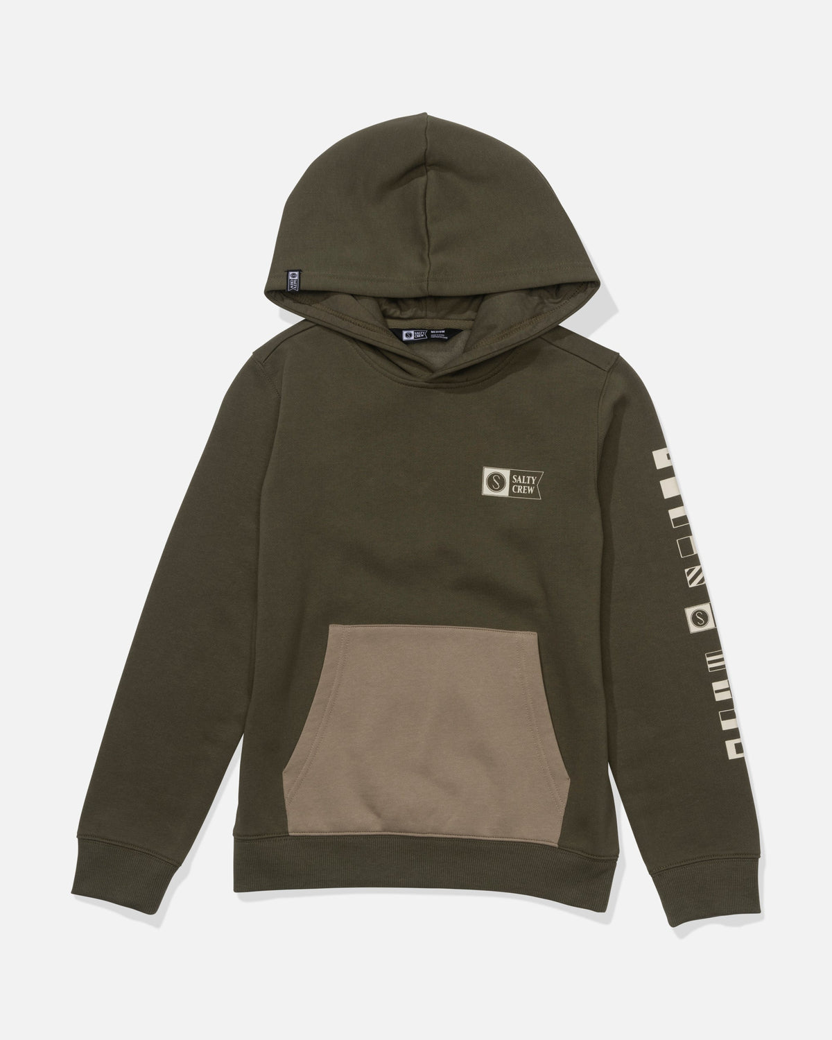ALPHA CLR BLCK BOY FLEECE - Olive Stone | Salty Crew