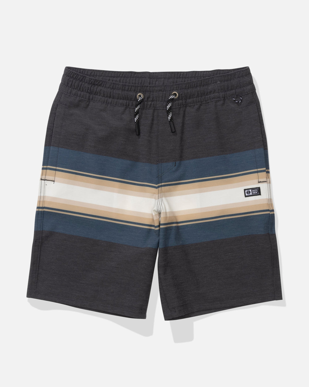 CREW BOYS STRIPE VOLLEY - Pirate Black | Salty Crew
