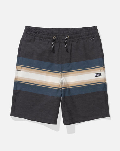 CREW BOYS STRIPE VOLLEY - Pirate Black | Salty Crew