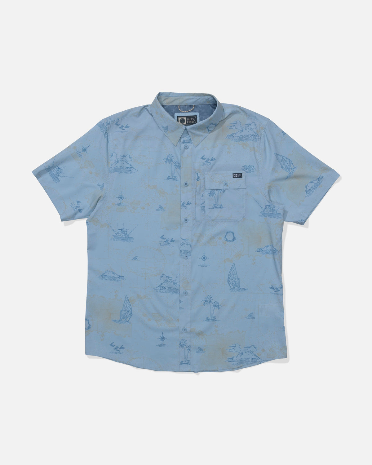 FLAGSHIP UV BUTTON UP - Clear Sky | Salty Crew
