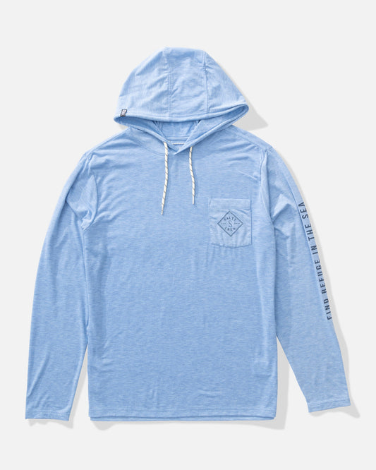 TIPPET POCKET UV HOODIE - Blue Heather | Salty Crew
