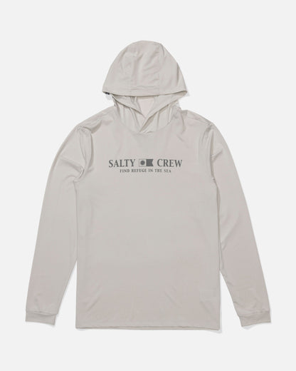 FLAGSHIP HOOD SUNSHIRT - Athletic Heather | Salty Crew