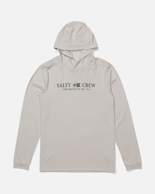 FLAGSHIP HOOD SUNSHIRT - Athletic Heather | Salty Crew