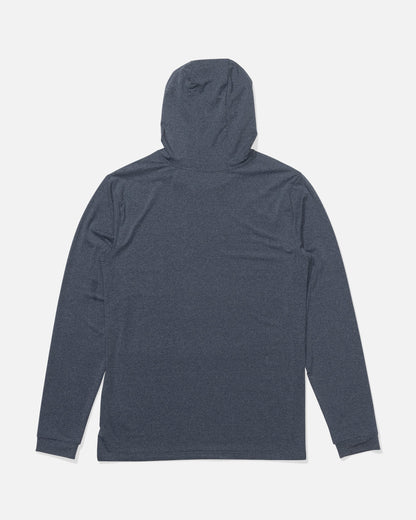 FLAGSHIP HOOD SUNSHIRT - Navy Heather | Salty Crew