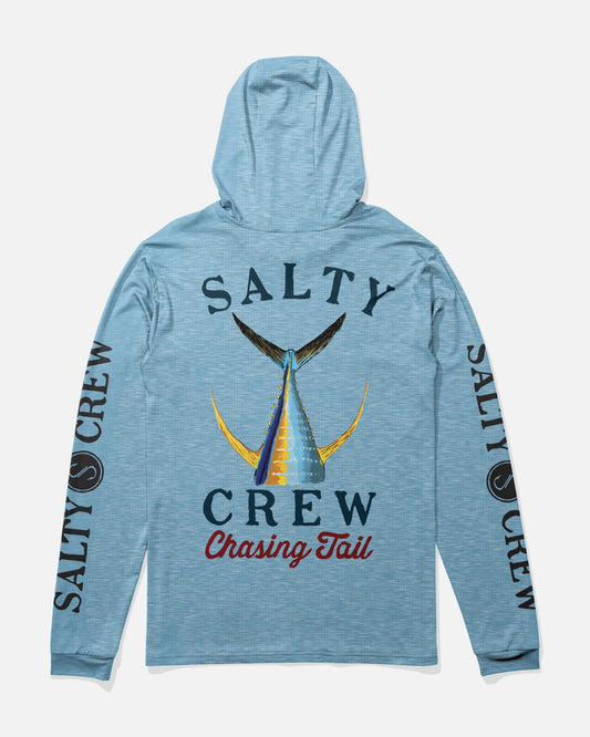 TAILED HOOD SUNSHIRT - Blue Heather | Salty Crew