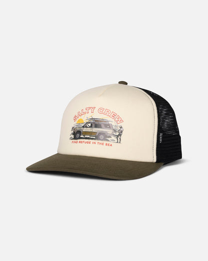 GOOD TIMES FOAMIE TRUCKER - Dark Olive | Salty Crew