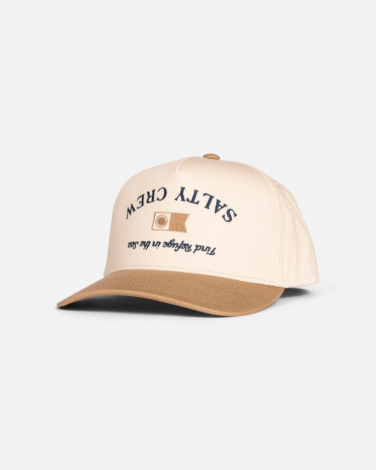 UPSIDEDOWN CREW SNAPBACK - OFF WHITE/TAN | Salty Crew