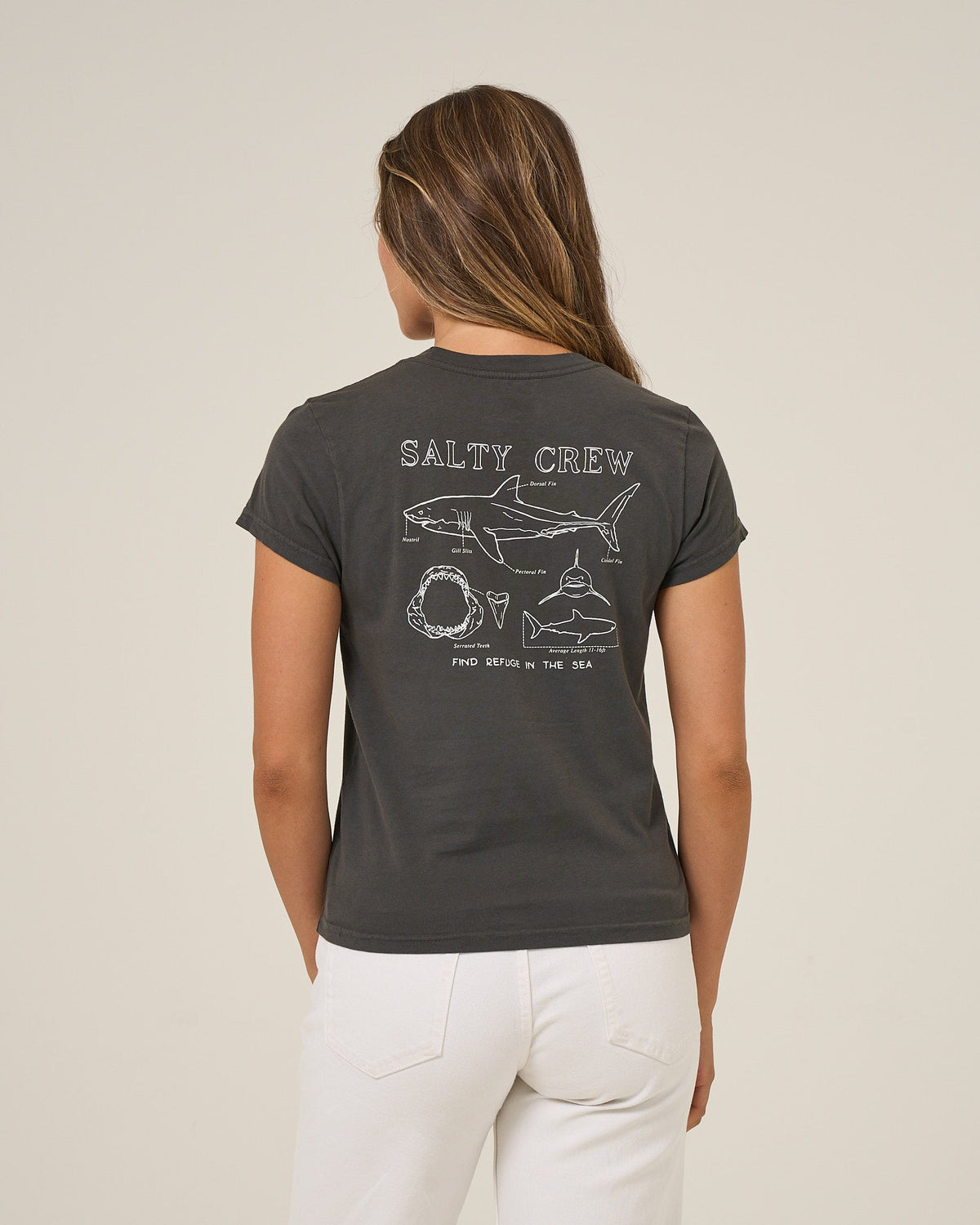 SHARK ANATOMY MODERN TEE - Charcoal | Salty Crew