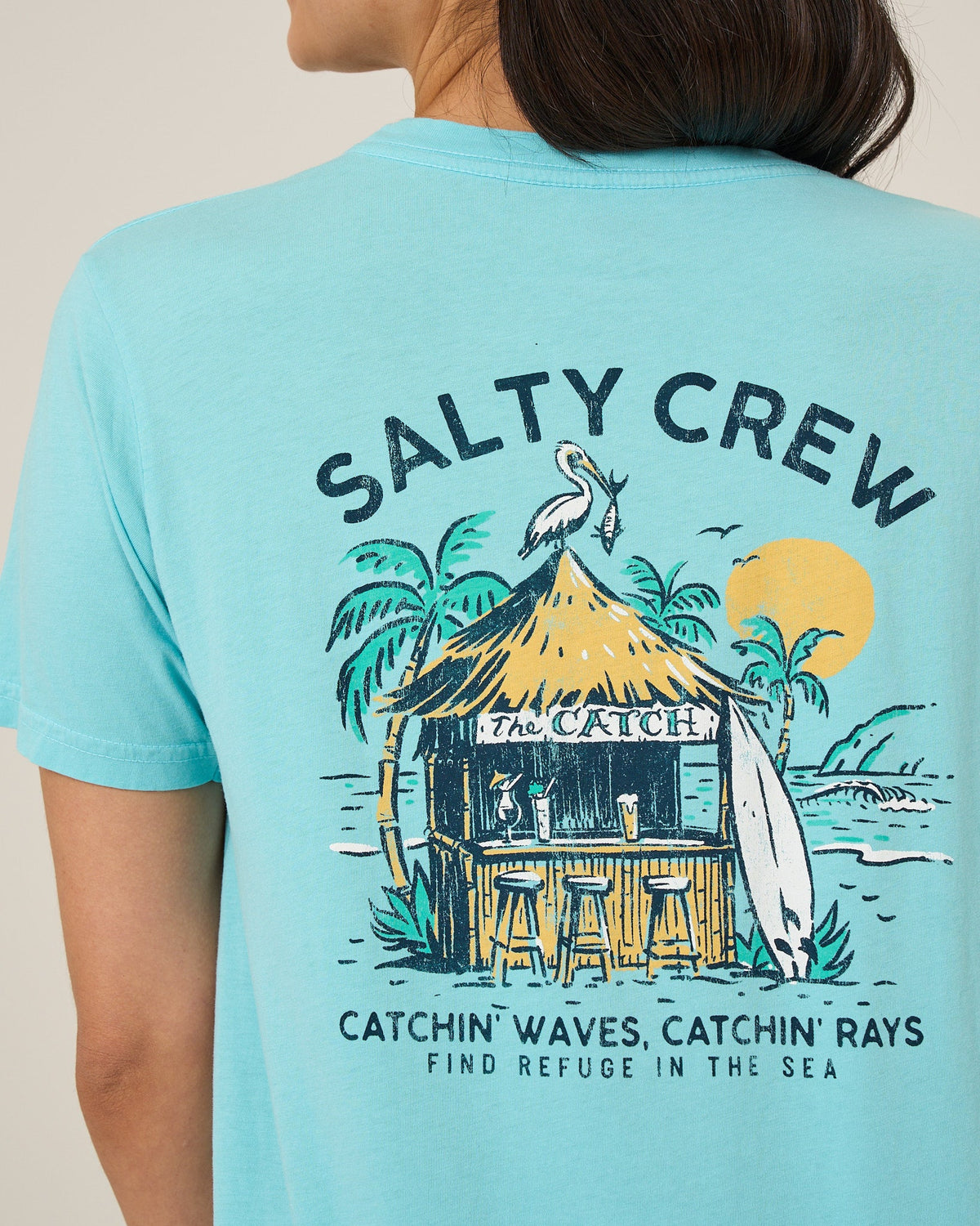 BEACH HUT BF TEE - Aquamarine | Salty Crew