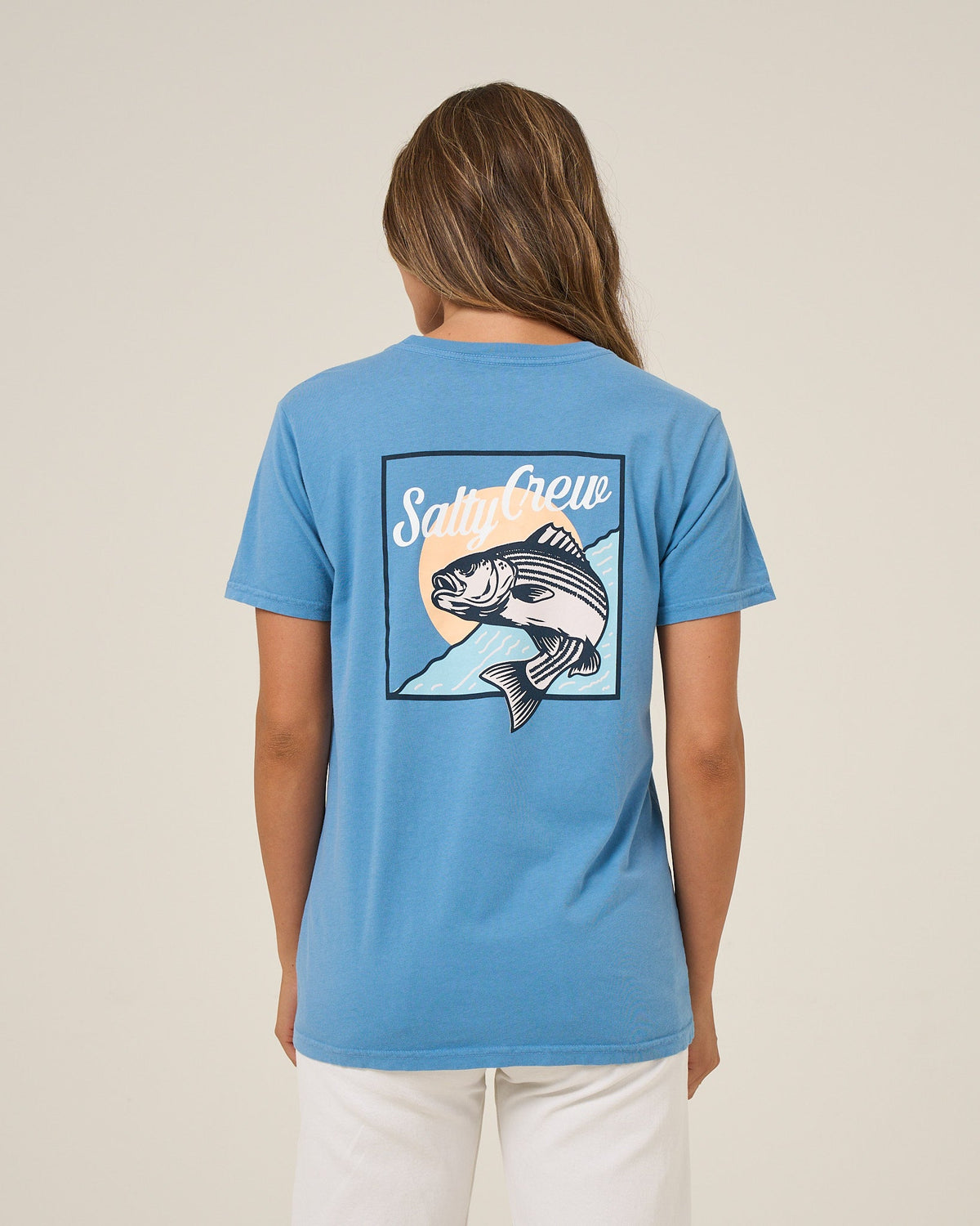 FISH STAMP BF TEE - Ash Blue | Salty Crew