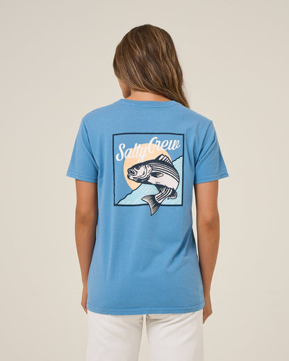 FISH STAMP BF TEE - Ash Blue | Salty Crew