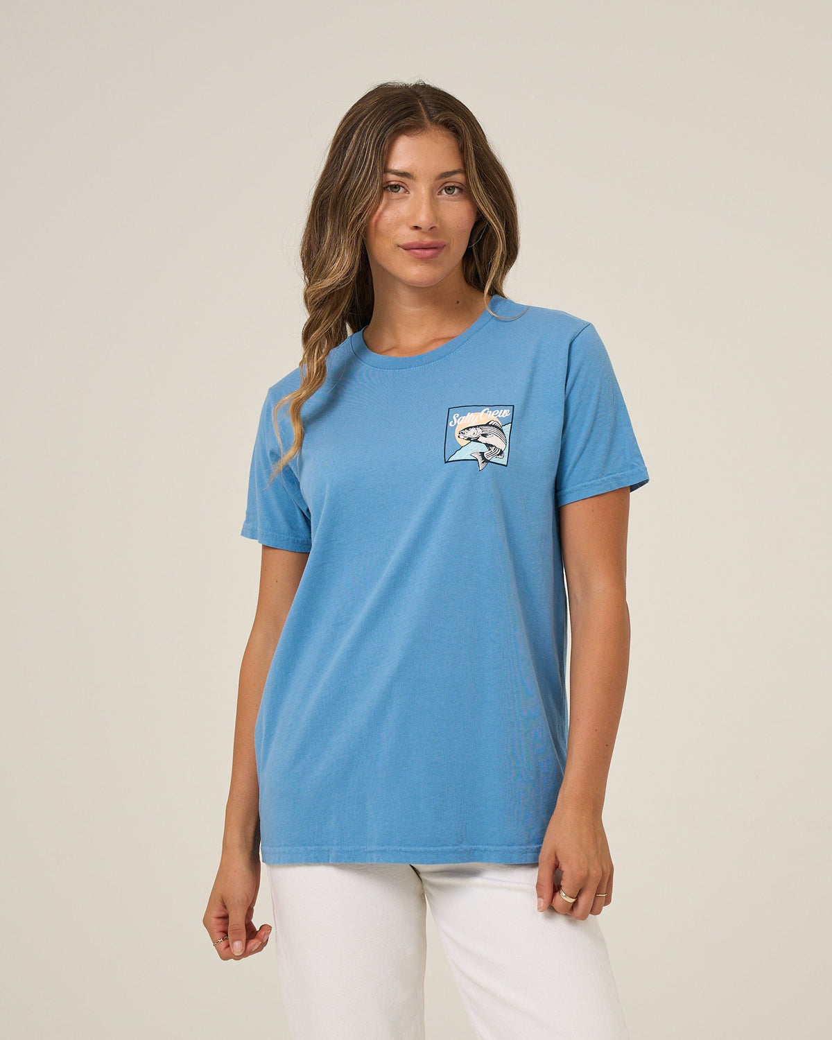 FISH STAMP BF TEE - Ash Blue | Salty Crew