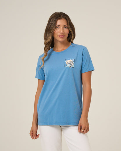 FISH STAMP BF TEE - Ash Blue | Salty Crew