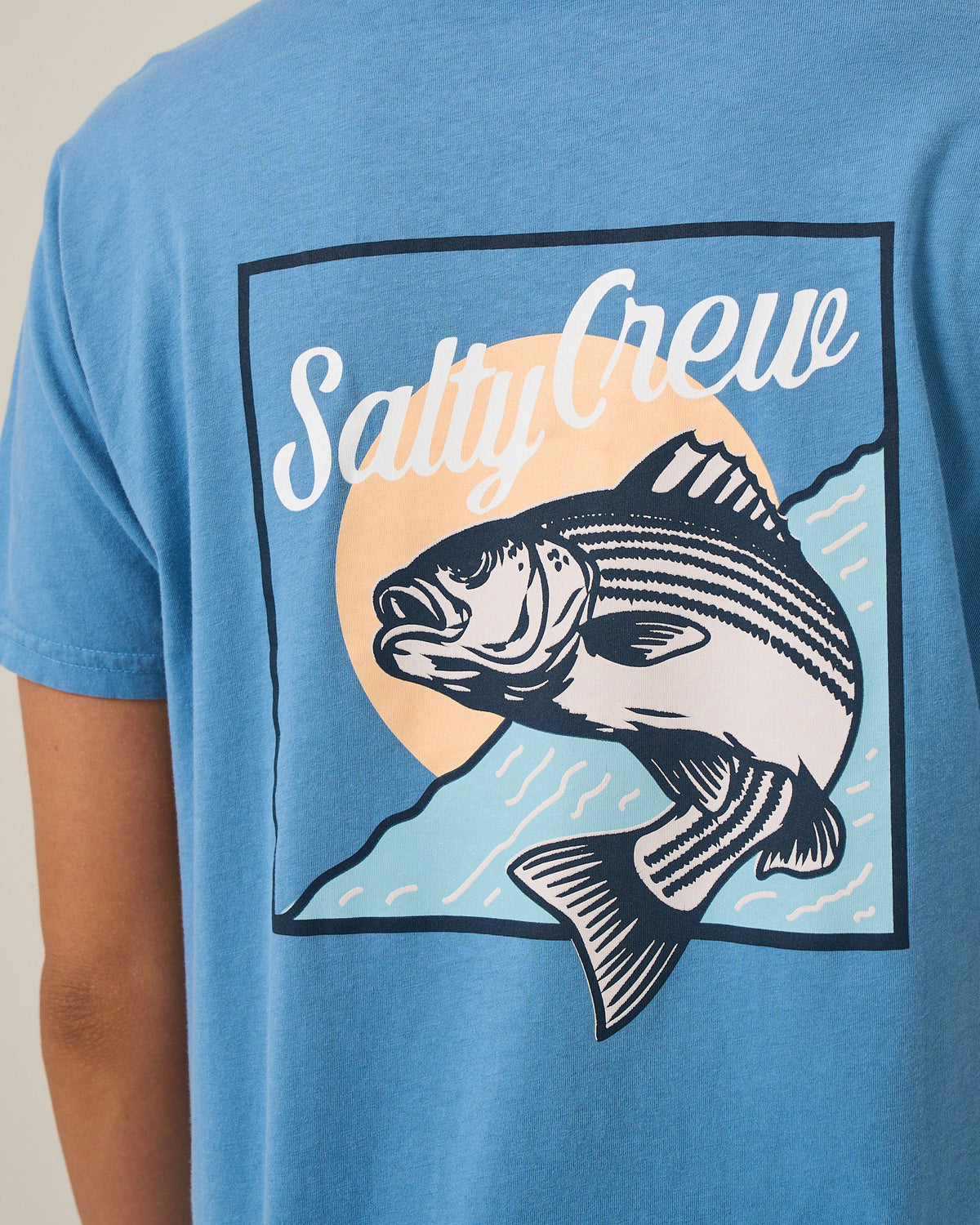 FISH STAMP BF TEE - Ash Blue | Salty Crew