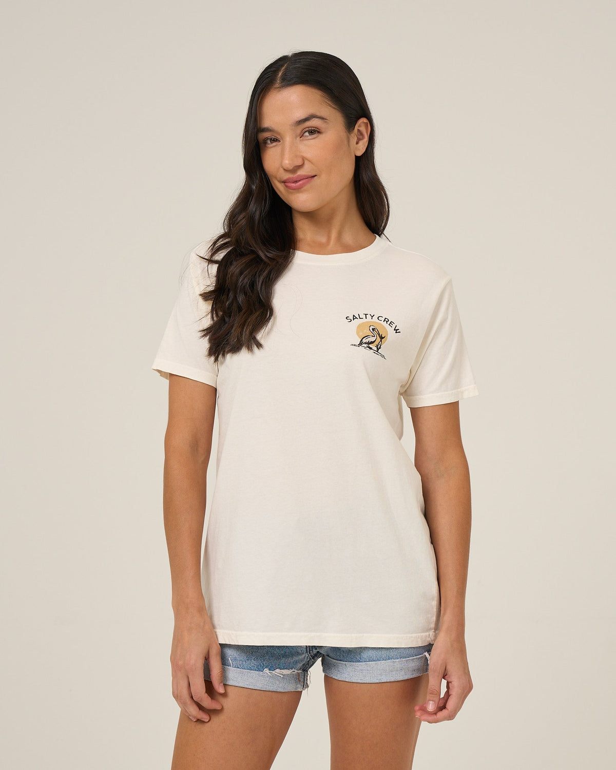 BEACH HUT BF TEE - Off White | Salty Crew