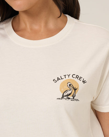 BEACH HUT BF TEE - Off White | Salty Crew