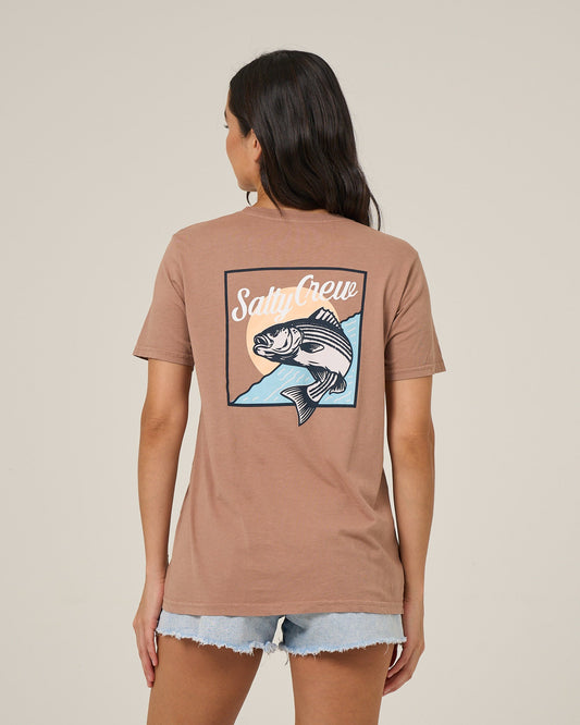 FISH STAMP BF TEE - Mocha | Salty Crew