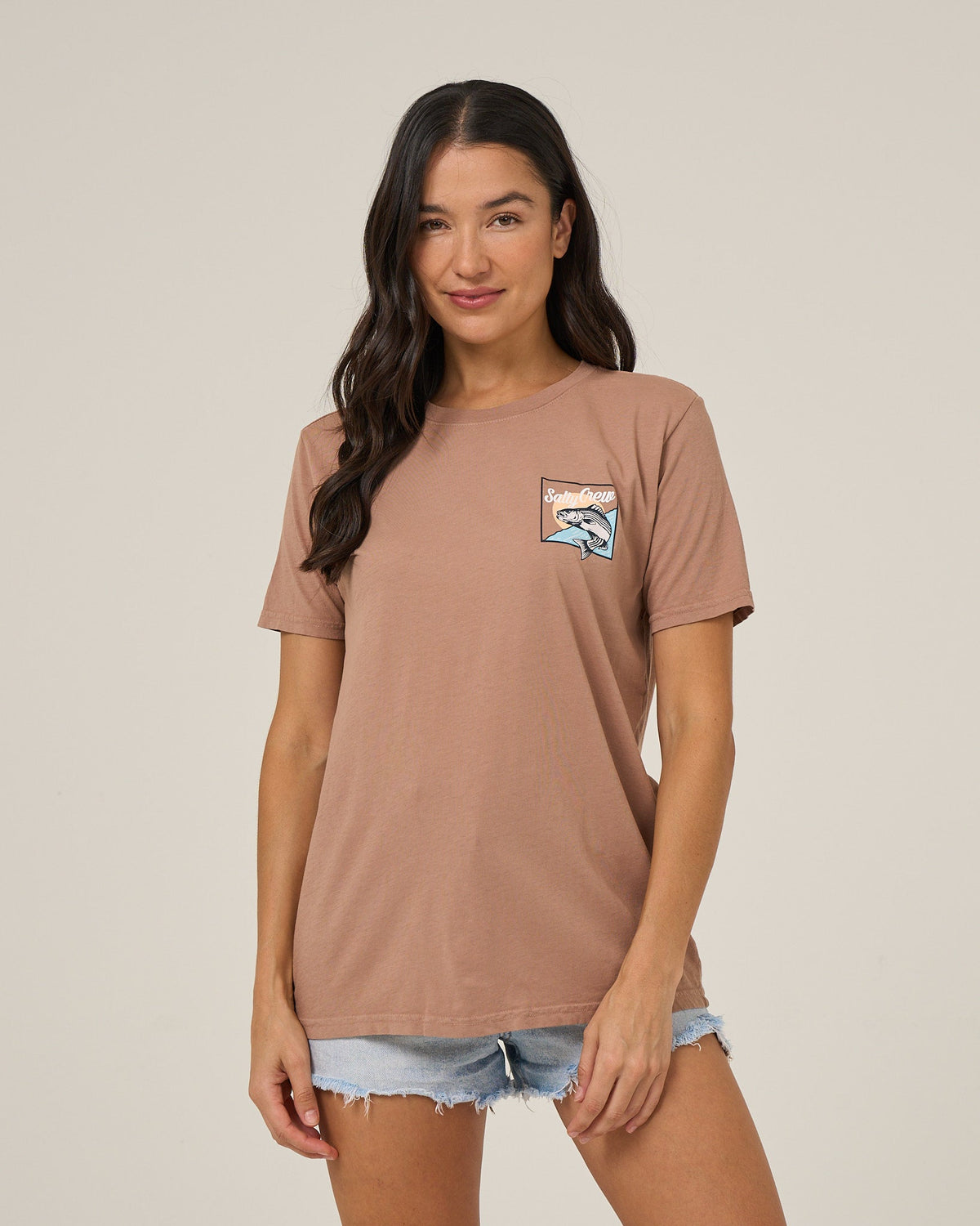 FISH STAMP BF TEE - Mocha | Salty Crew