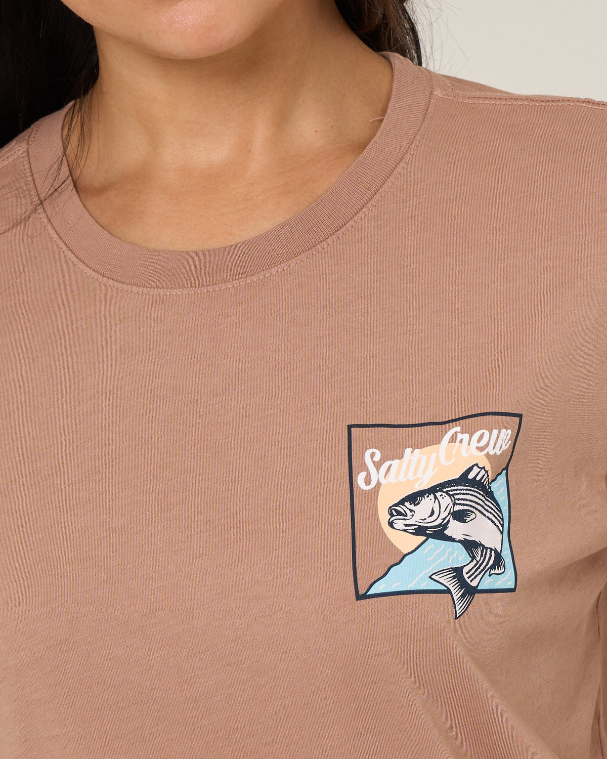 FISH STAMP BF TEE - Mocha | Salty Crew