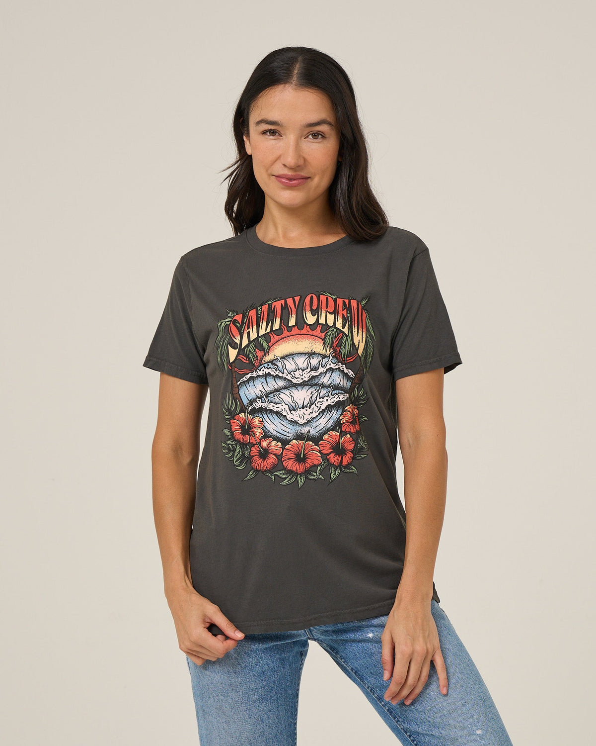SC TOUR BF TEE - Charcoal | Salty Crew