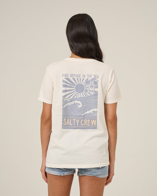 RISE AND SMILE BF TEE - Off White | Salty Crew