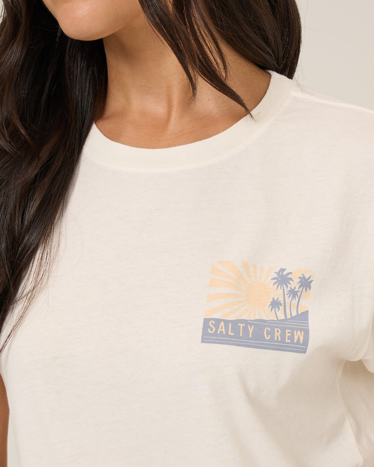 RISE AND SMILE BF TEE - Off White | Salty Crew