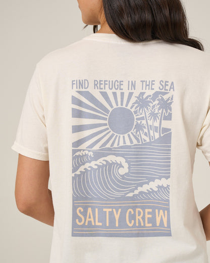 RISE AND SMILE BF TEE - Off White | Salty Crew