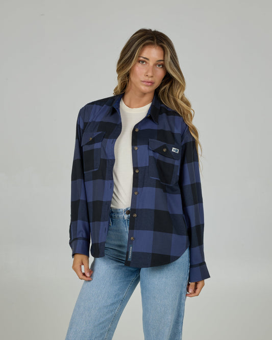 FATHOM FLANNEL - Indigo | Salty Crew