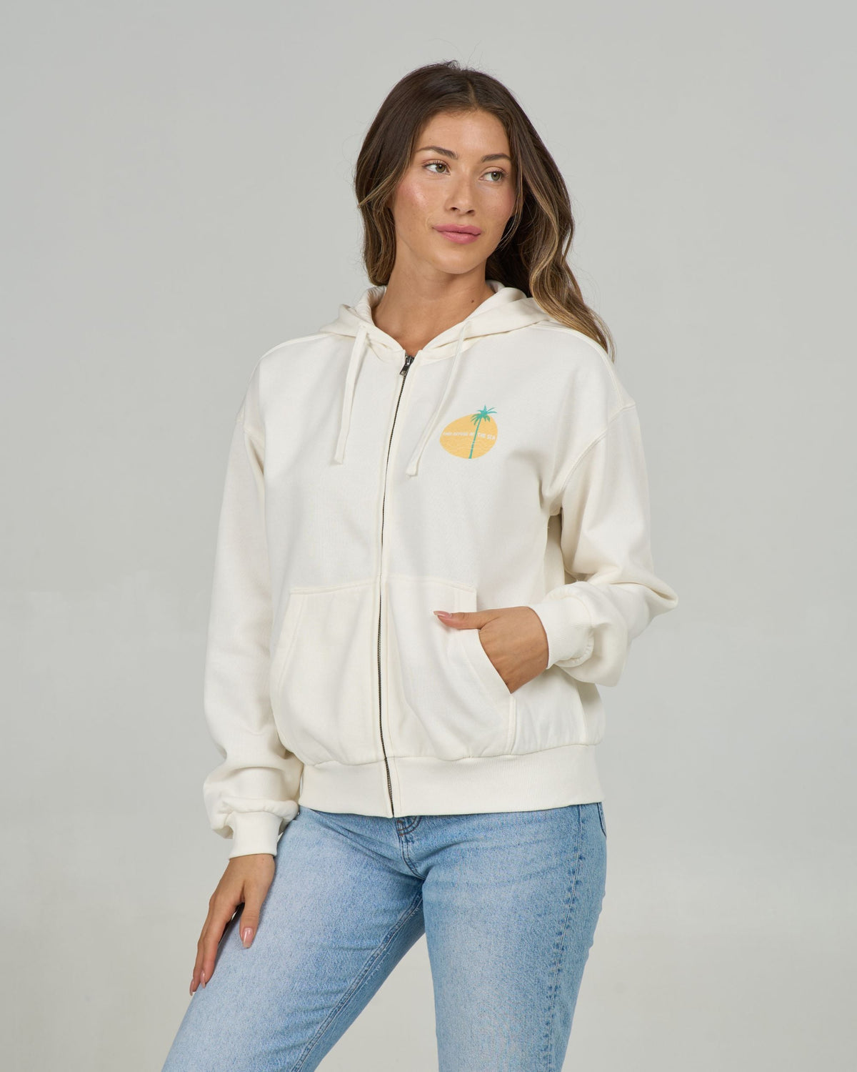 SIMPLICITY ZIP HOODY - Off White | Salty Crew