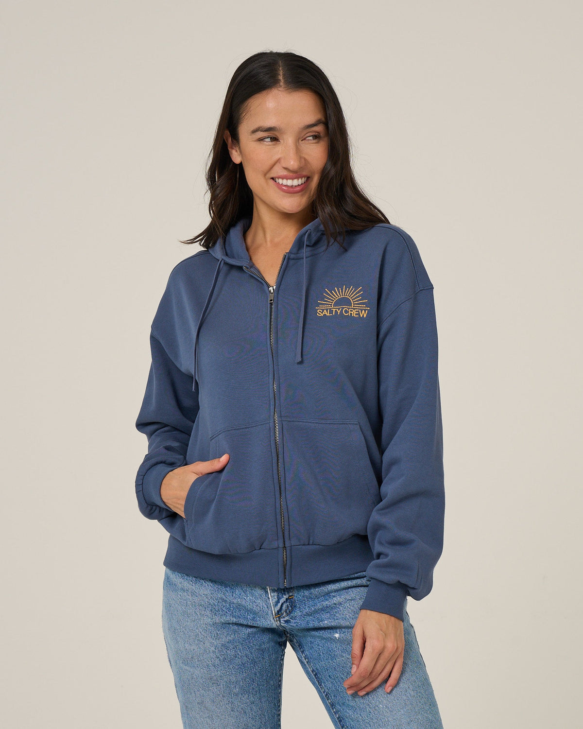 FIRST PLACE HOODED ZIP - Vintage Indigo | Salty Crew